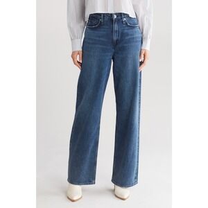 Rag & Bone‎ Logan Mid-Rise Wide Leg Jeans Charlock Blue Denim